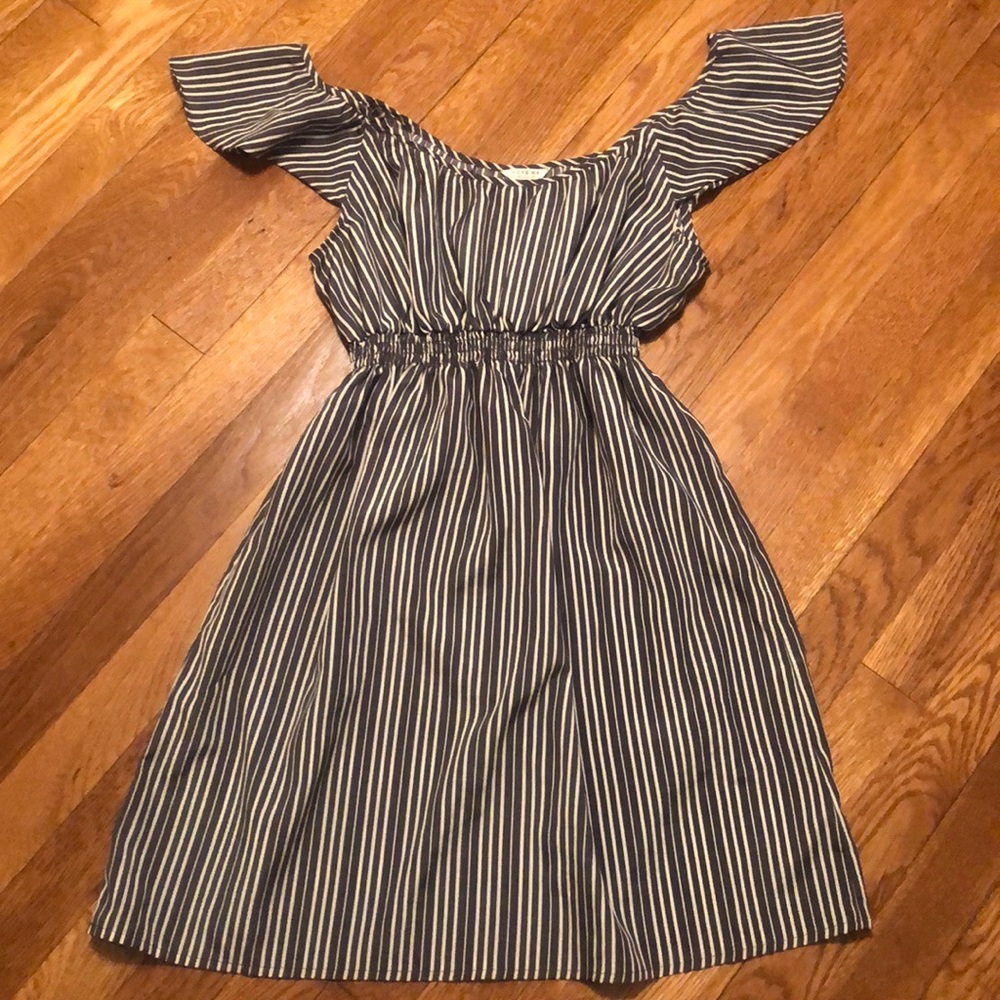 Striped Off the Shoulder Sailor Dress